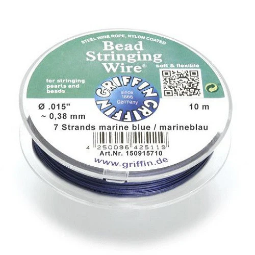 1575.3809010 Stahlseide nylonummantelt, blau 0,38 mm