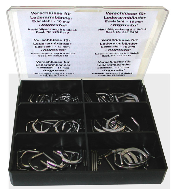 Sortiment Verschlüsse für Lederarmbänder Sortiment Verschlüsse für Lederarmbänder