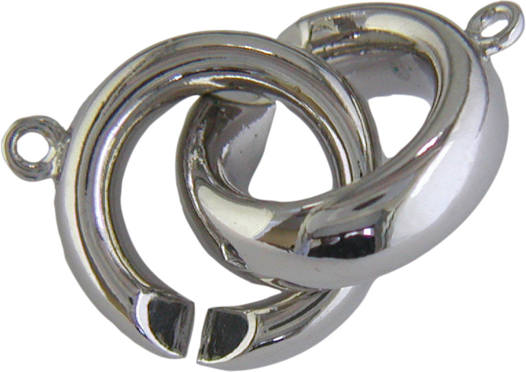 Schmuckschließe Metall rhodiniert, 2-teilig Schmuckschließe Metall rhodiniert, 2-teilig