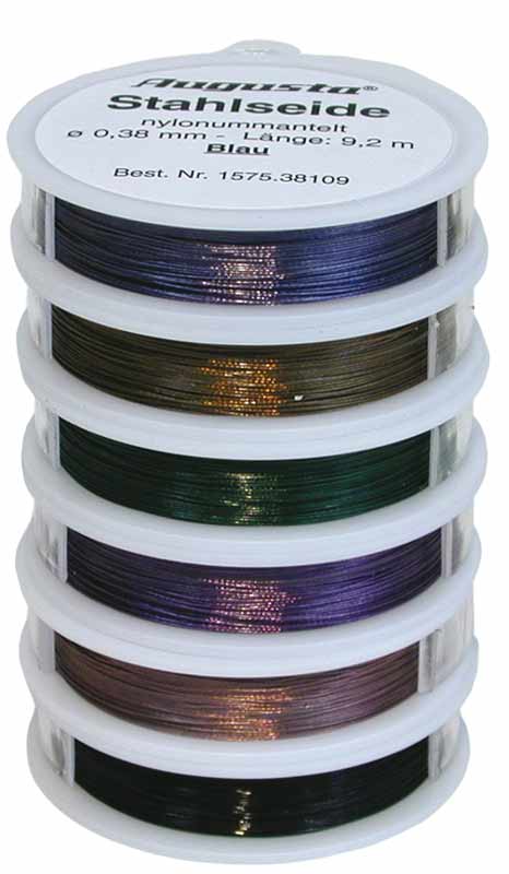 Stahlseide nylonummantelt, versilbert 0,46 mm Stahlseide nylonummantelt, versilbert 0,46 mm