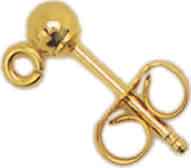 Ohrstecker mit Kugel 4 mm und Öse, Gold 333