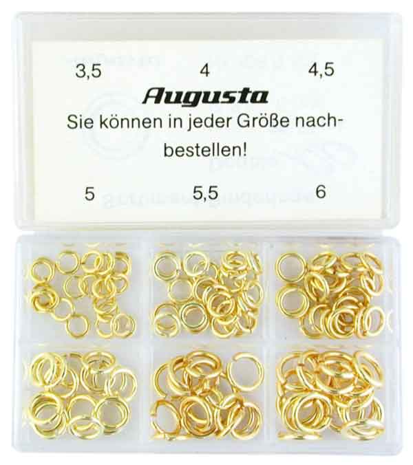 Sortiment Binderinge rund 3,5 - 6 mm, 120 Stück Sortiment Binderinge rund 3,5 - 6 mm, 120 Stück