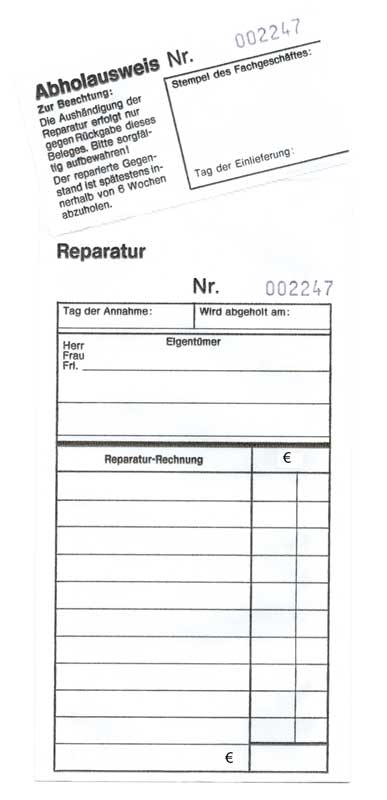 Reparaturtüten weiß