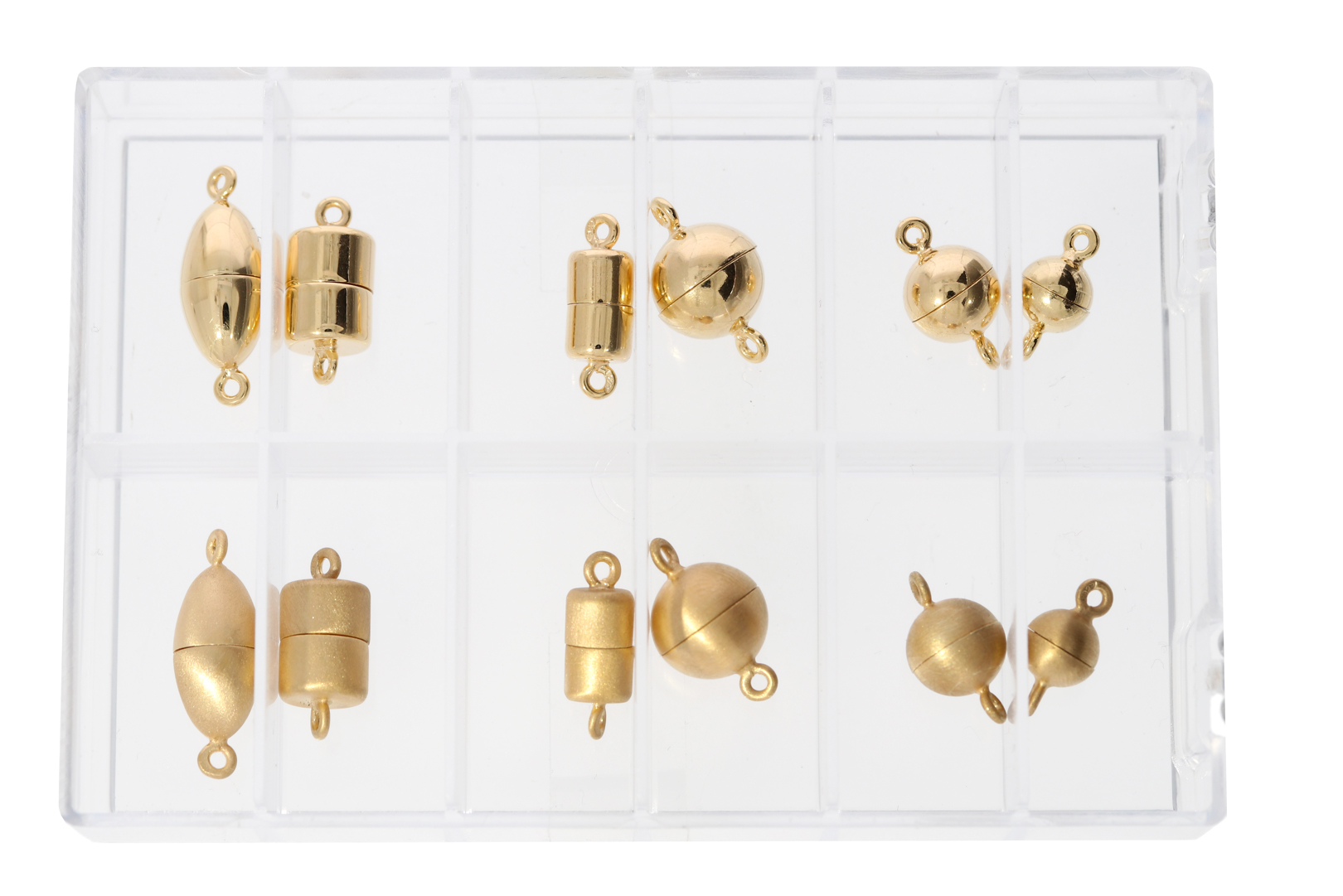 Sortiment Magnetschließen Kugel, Tonne und oval