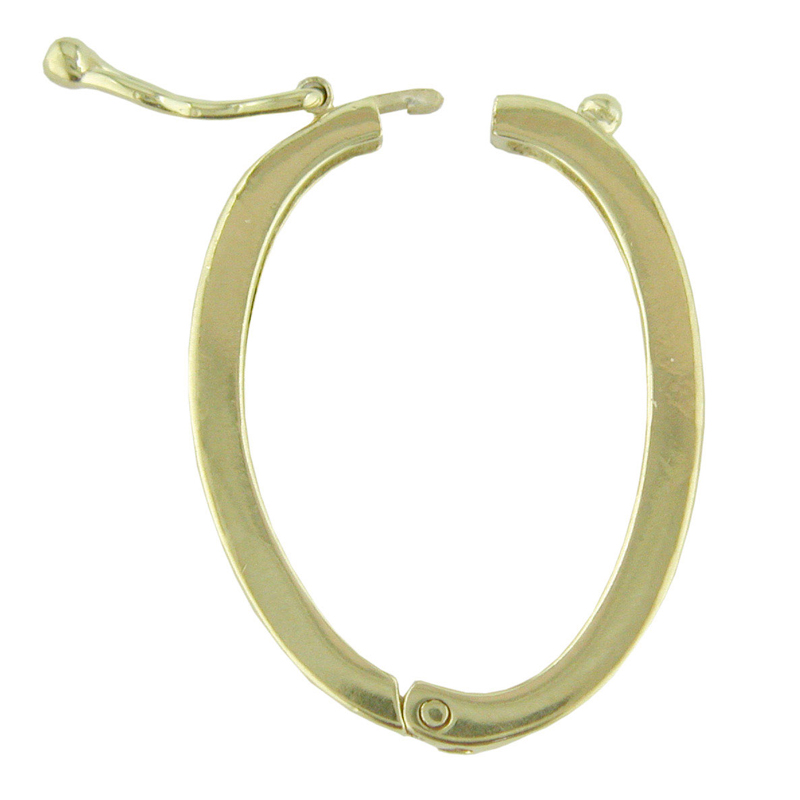 Ketten-Clip groß, oval glatt, Silber vergoldet