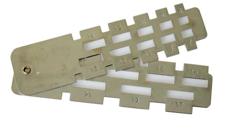 Messschablone für Federstege Messschablone für Federstege