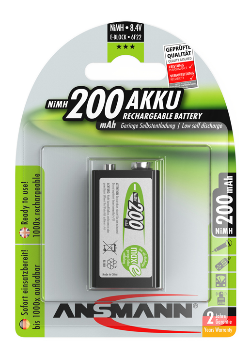 Ansmann 9V Block Akku 200 mAh Ansmann 9V Block Akku 200 mAh