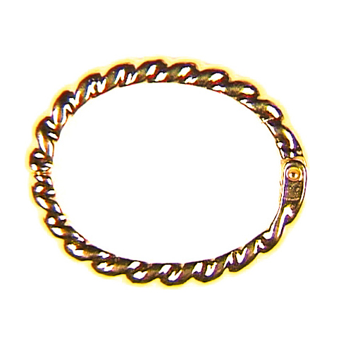 Ketten-Clip klein, oval gerillt, Silber vergoldet