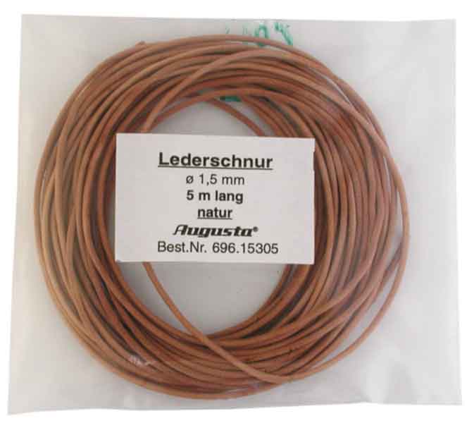 Lederschnur 1,8 mm rund natur, 5 m