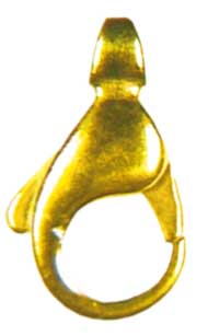 Schmuckkarabiner 13 mm bauchig gegossen mit Öse quer Schmuckkarabiner 13 mm bauchig gegossen mit Öse quer