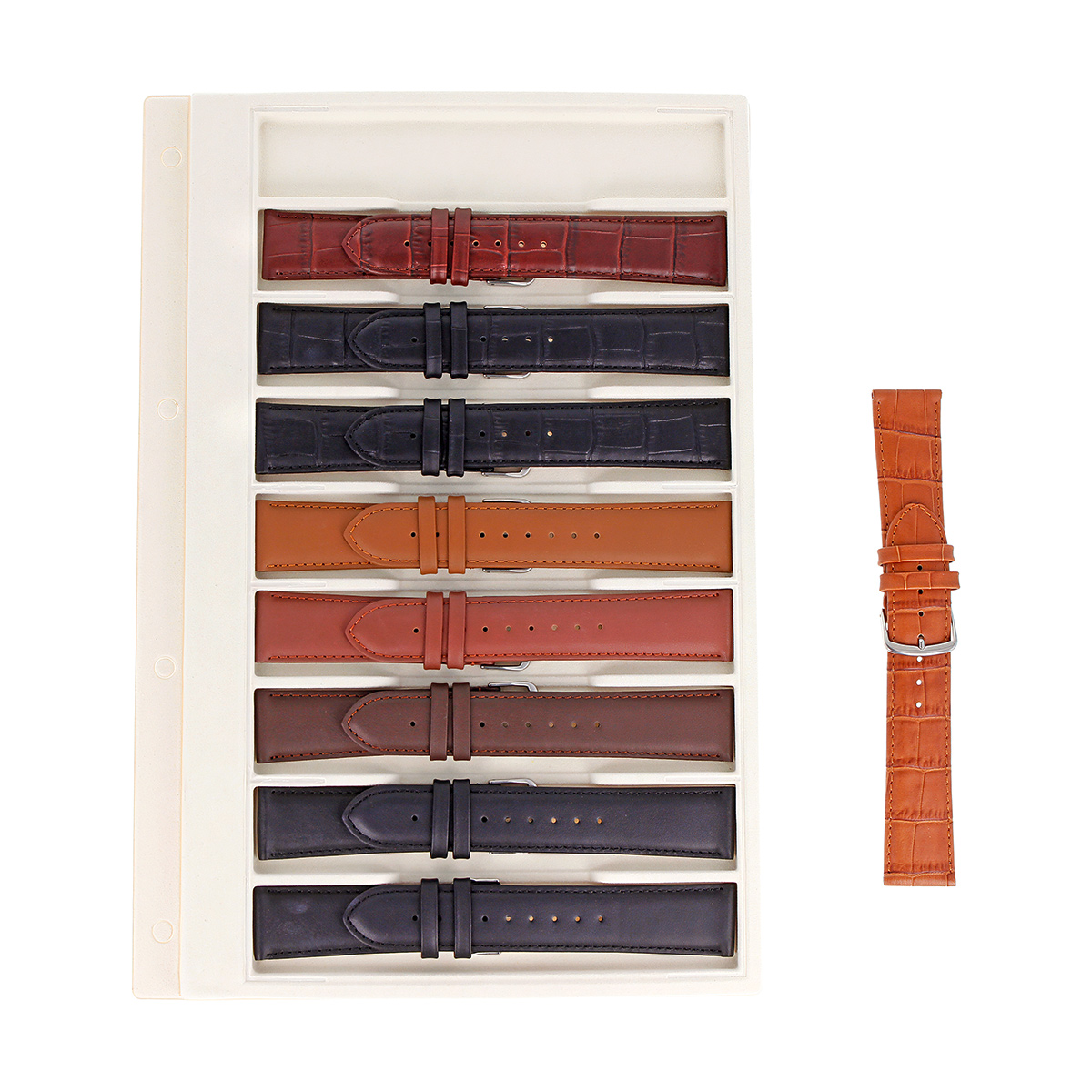 Kalbsleder-Uhrenarmbänder im Set, 22 mm