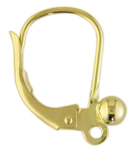 Brisuren mti Kugel 3 mm und Öse längs, Gold 333, lose