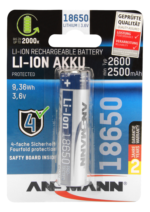 Ansmann Li-Ion Akku 18650 2600 mAh Ansmann Li-Ion Akku 18650 2600 mAh