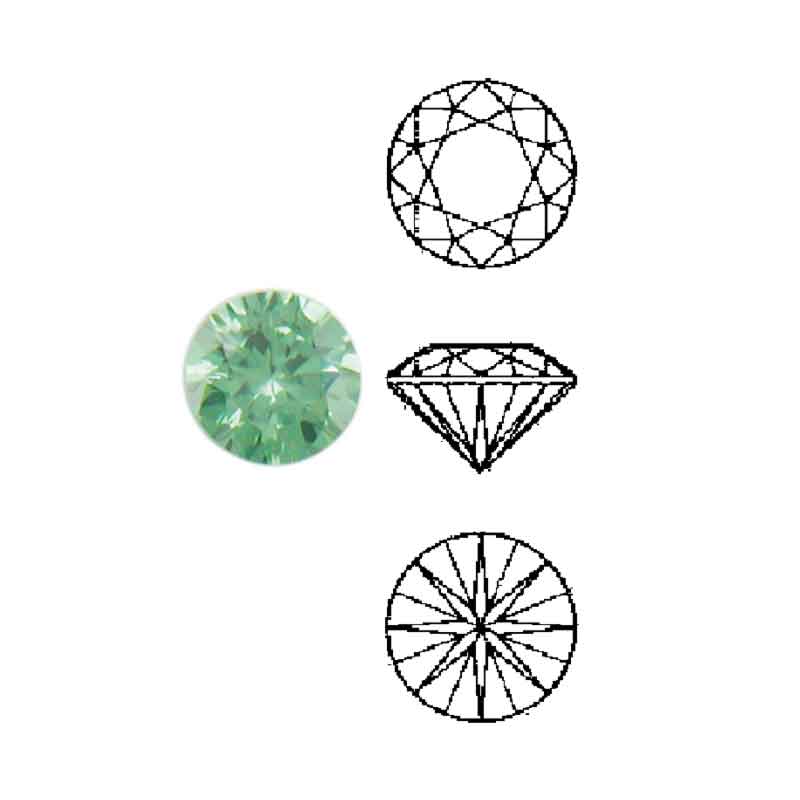 Schmucksteine Cubic Zirkonia smaragd, rund