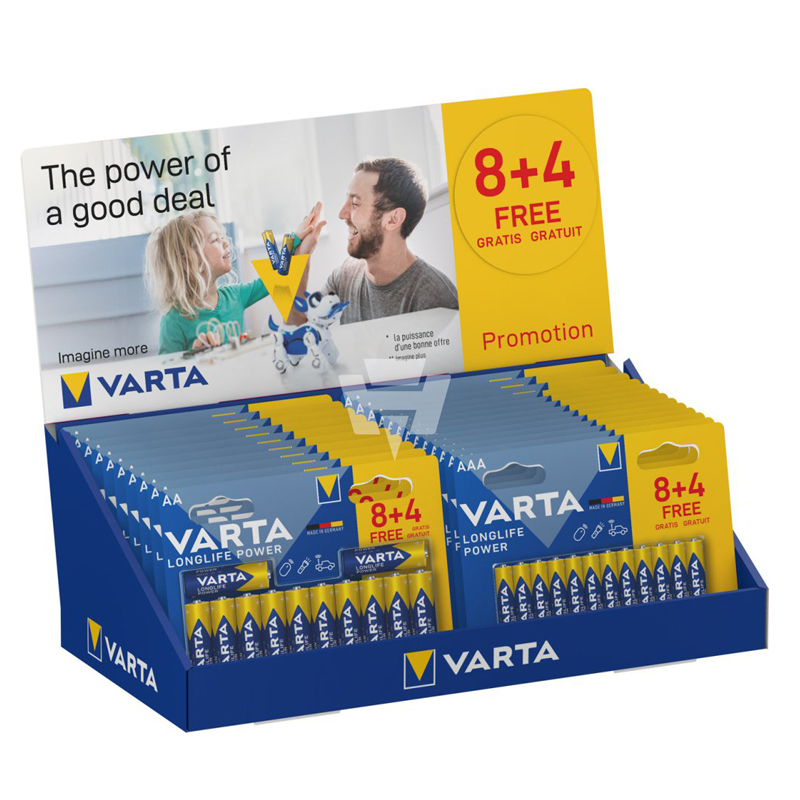 Varta Longlife Power 8+4 Thekendisplay Varta Longlife Power 8+4 Thekendisplay