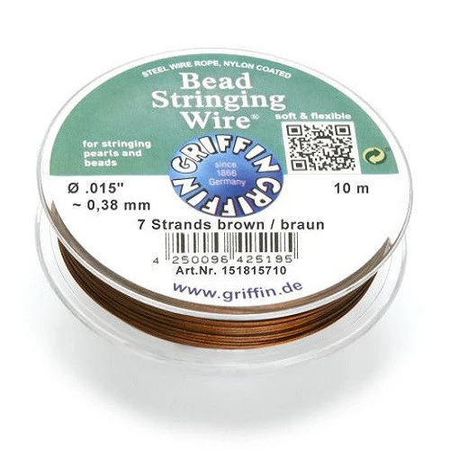 1575.3818010 Stahlseide nylonummantelt, braun 0,45 mm