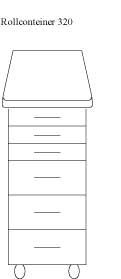 Schubladencontainer 320 x 600 x 705 mm