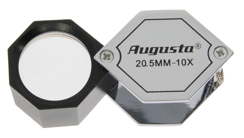 Taschenlupe chrom/ schwarz 10X