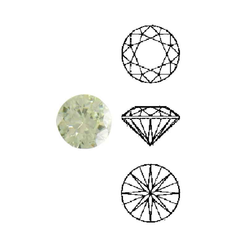 Schmucksteine Cubic Zirkonia peridot, rund