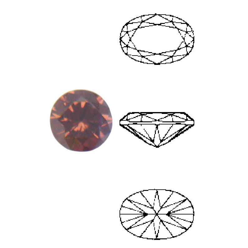 1581_264325 Schmucksteine Cubic Zirkonia braun, rund