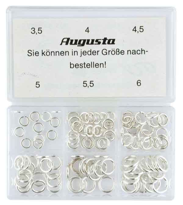 Sortiment Binderinge rund 3,5 - 6 mm, 120 Stück Sortiment Binderinge rund 3,5 - 6 mm, 120 Stück
