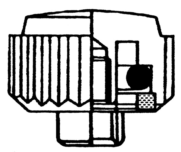 Kronen Kurzhals mit O-Ring, Palladium, wasserdicht