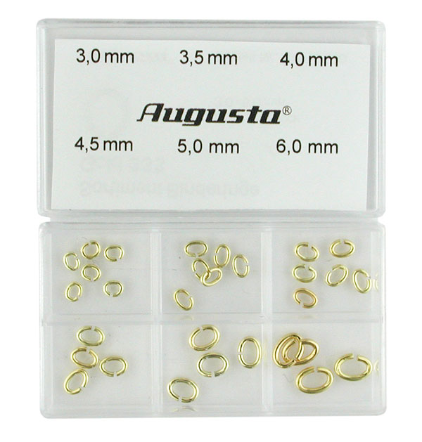 Sortiment Binderinge oval 3 - 6 mm, 30 Stück