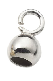 Endkapseln m. kleiner offener Öse, Silber rhodiniert Endkapseln m. kleiner offener Öse, Silber rhodiniert