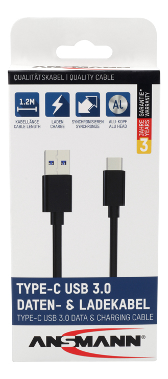 Ansmann Type-C USB Daten- und Ladekabel 120 cm Ansmann Type-C USB Daten- und Ladekabel 120 cm