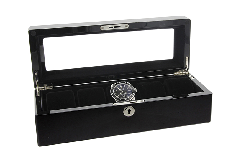 Augusta Uhrenbox für 5 Uhren, schwarz Augusta Uhrenbox für 5 Uhren, schwarz